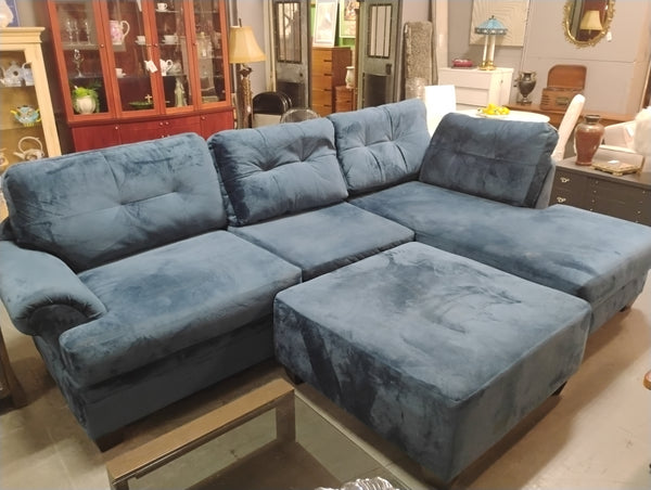 Microfiber Blue Sectional 166473.