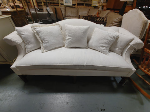 White Ethan Allen Camelback Sofa 170652.