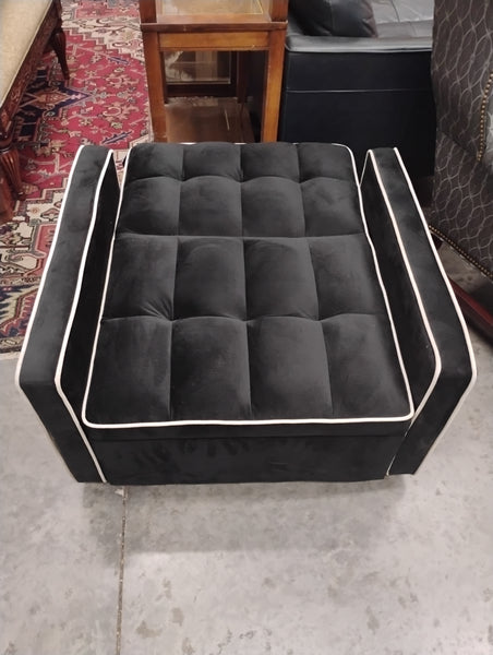 Black Velvet Folding Chair Bed 167570.