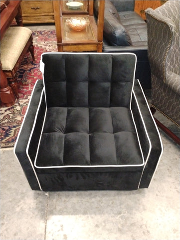 Black Velvet Folding Chair Bed 167570.