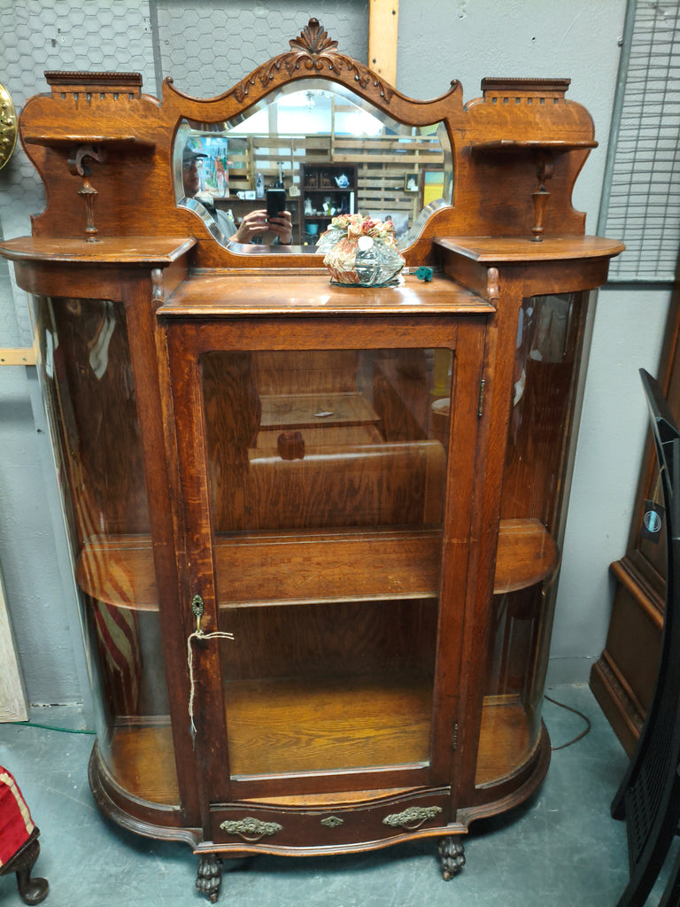 Antique Bow Front Cabinet 175216.