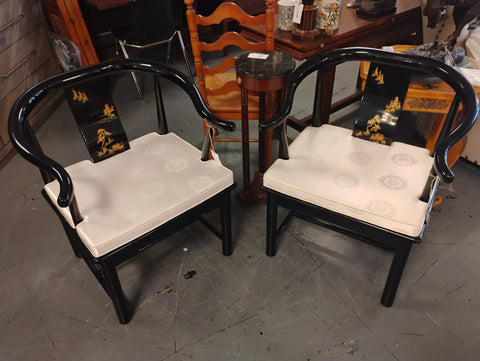 Black Lacquer Asian Arm Chair 168971. (2 Available)