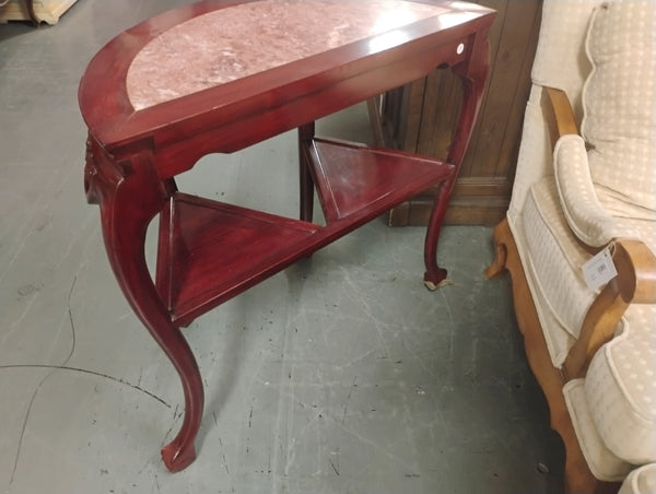 Rosewood Half Moon Marble Tabletop 168998.