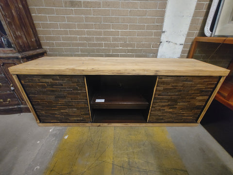 2 Toned Dark/Lite Wood Console 167384.