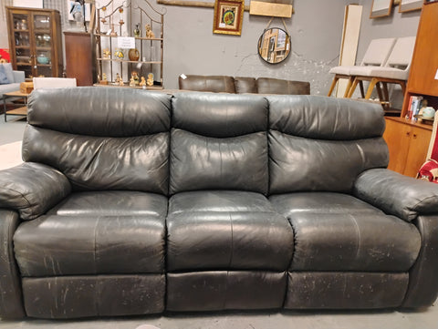 Black Leather Reclining Sofa 172723.