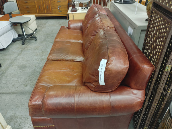 Brown Leather Sofa Bed 164730.