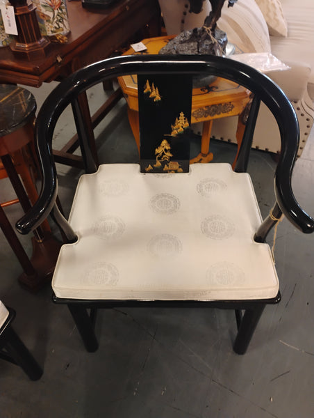 Black Lacquer Asian Arm Chair 168971. (2 Available)