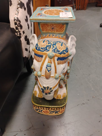 Vintage Majolica Elephant Stool 170657.