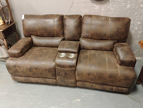 Brown Elec Reclining Loveseat 172869.