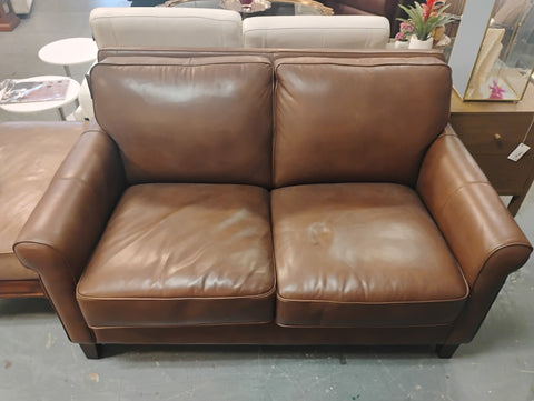 Brown Leather Love Seat 173478.