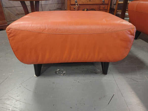Rust leather ottoman 167902.
